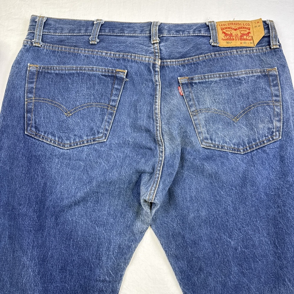 Levi's 501 XX Jeans Womens 40x30‎ Regular Fit Straight Leg Dark Wash Button Fly